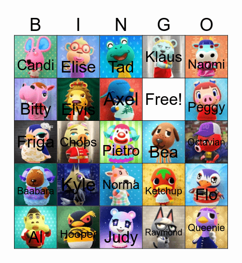 Animal Crossing Bingo Card