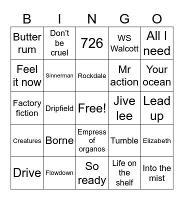 Honk Honk Bingo Card