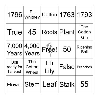 Cotton Bingo Card
