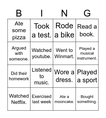Find someone who Bingo Card