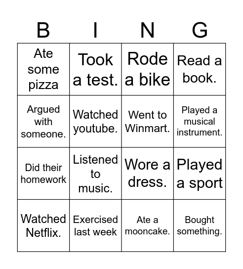 Find someone who Bingo Card