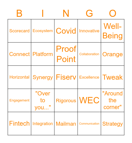 CGL Leadership Bingo Card