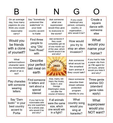 And Bingo Was His Name-OH! Bingo Card