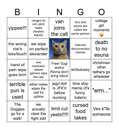 TEA TIME Bingo Card