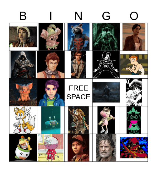 Favorite Character Bingo Card