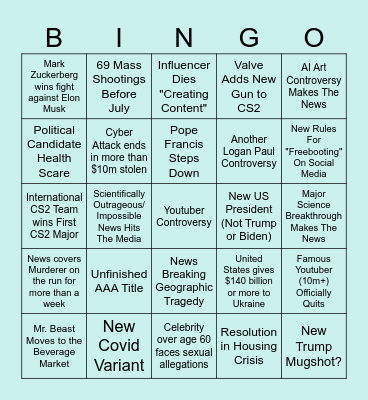Andrew's 2024 Bingo Card