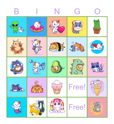 Cat Bingo - Let's Play! Bingo Card