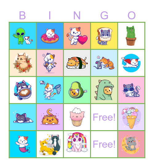 Cat Bingo - Let's Play! Bingo Card