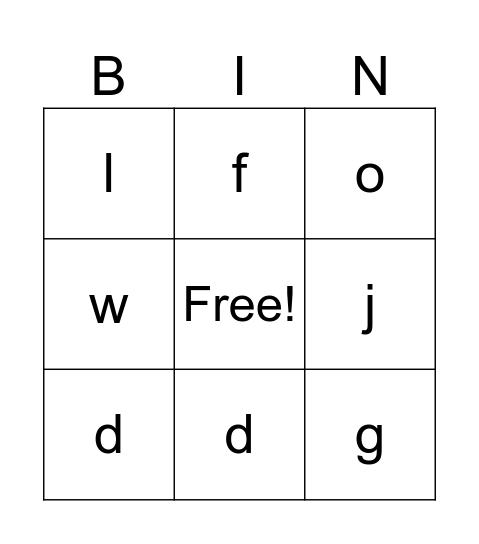 Bingo Card