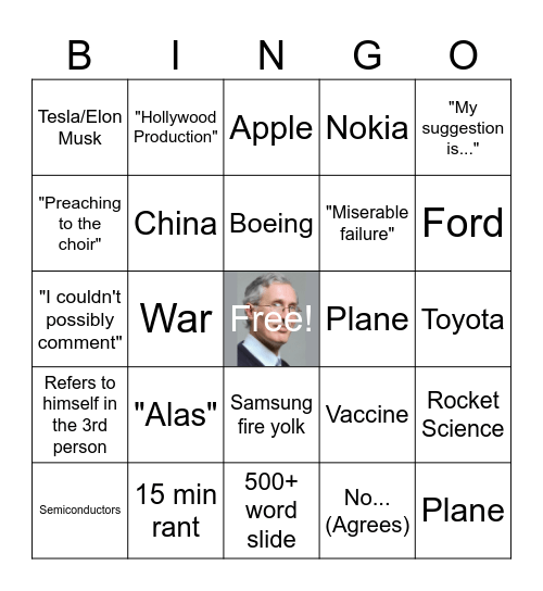 ConGO Bingo Card