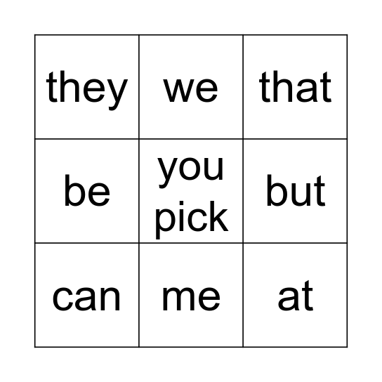 BINGO Card