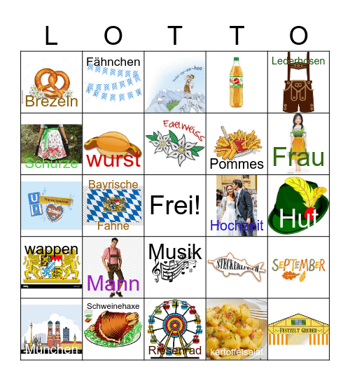 Oktoberfest Lotto Bingo Card
