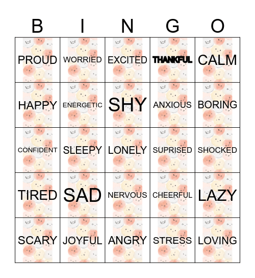 FEELINGS Bingo Card