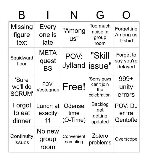 MED508 rapport Bingo Card