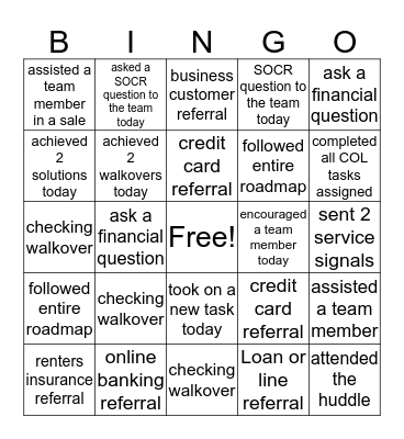 Teller Bingo Card