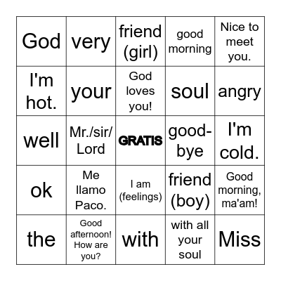 Quarter 1 Bingo- 5th and 6th Grade Bingo Card