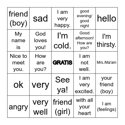 Quarter 1 Bingo- 5th and 6th Grade Bingo Card