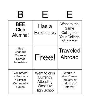 Bound to BEEGO: Networking Bingo Card