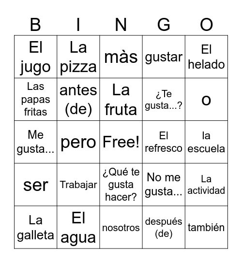 A1U1L1 Vocab Bingo Card