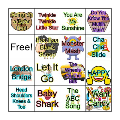 MUSIC BINGO! Bingo Card