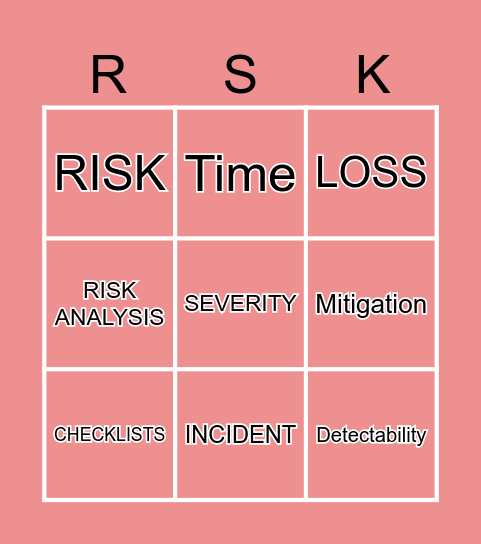 RISK MANAGEMENT Bingo Card