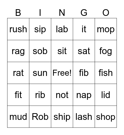 1.2 BINGO Card