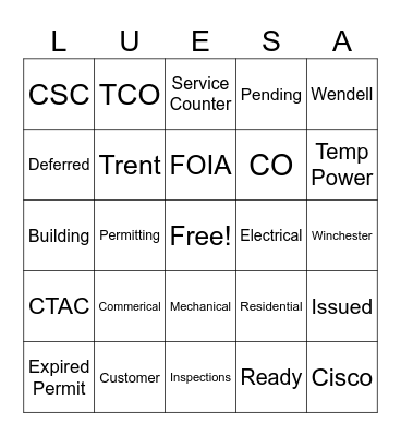 Customer Service Week Bingo Card