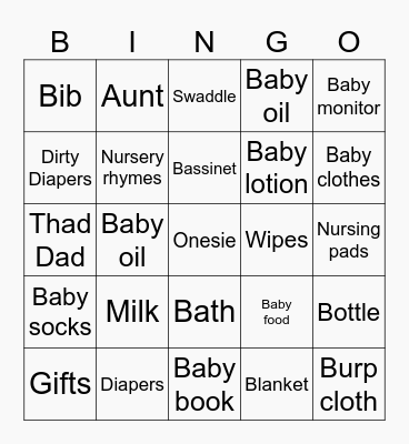 Charlayne’s🧸Gender Reveal🐻 Bingo Card