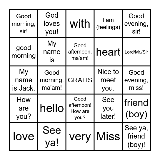 Quarter 1 Bingo- 5th and 6th Grade Bingo Card