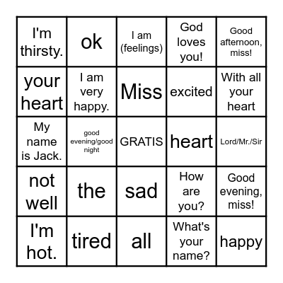 1st Quarter Bingo- 3rd Grade Bingo Card