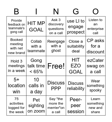 Emerging Brands Bingo Card