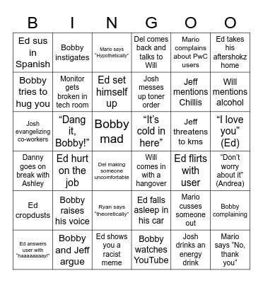 Tech Room Bingoo Bingo Card