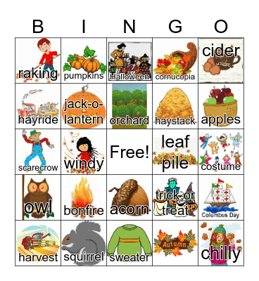 October Bingo Card