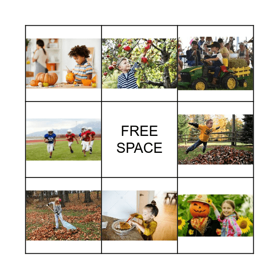 Fall Actions Bingo Card