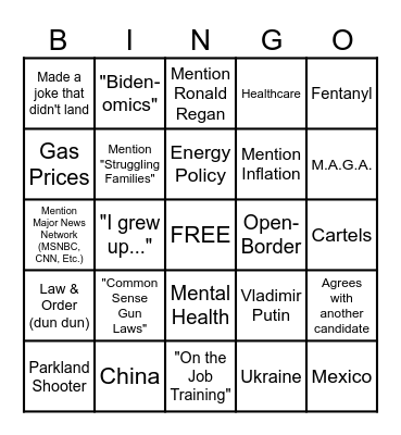 GOP Bingo 2023 Bingo Card