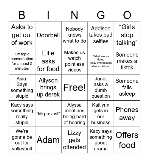 Asl Bingo Card