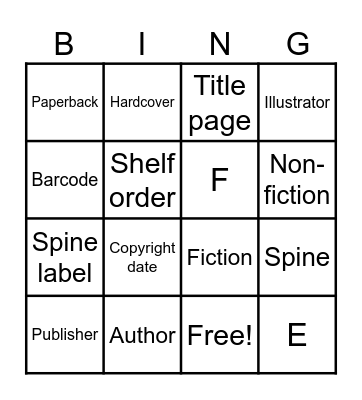 Library Bingo Card