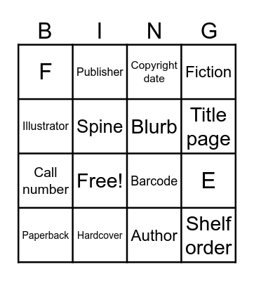 Library bingo Card