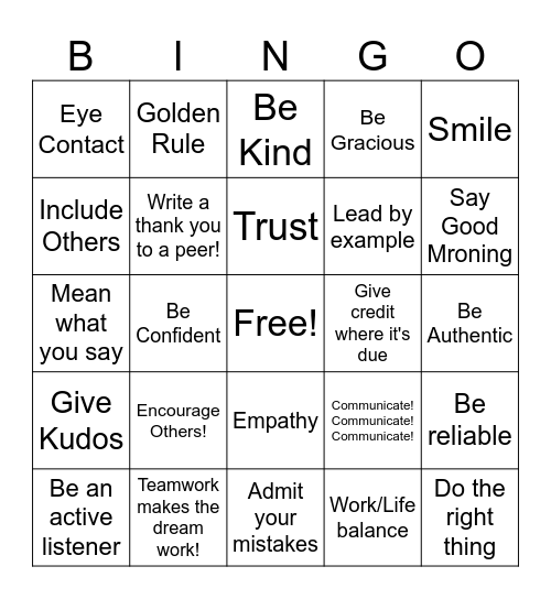 Share the Respect V 3 Bingo Card