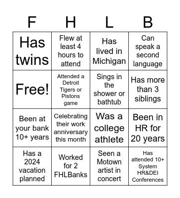 HR & DEI BINGO Card