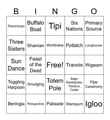 Unit 1: Before Colonization -  Review Bingo Card
