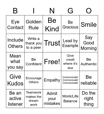 Test v 4 Bingo Card