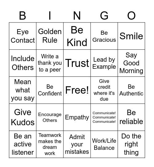 Test v 4 Bingo Card