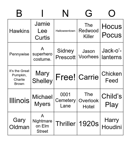 HALLOWEEN Bingo Card