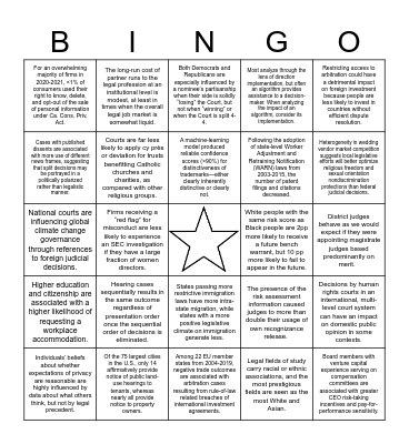 CELS 2023 Bingo Card