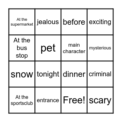 Engels Bingo Card
