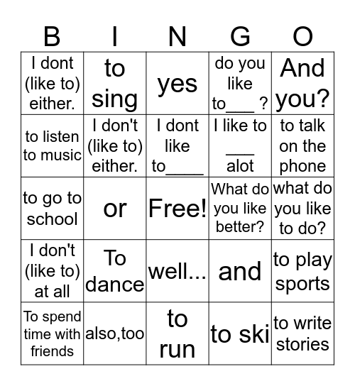 Limni Bingo Card