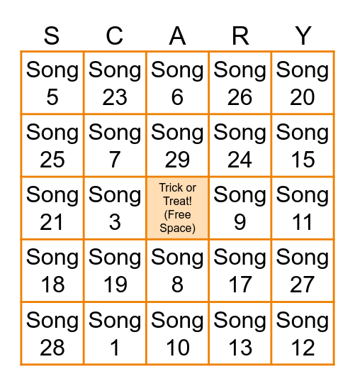 Halloween Bingo - TEST Bingo Card