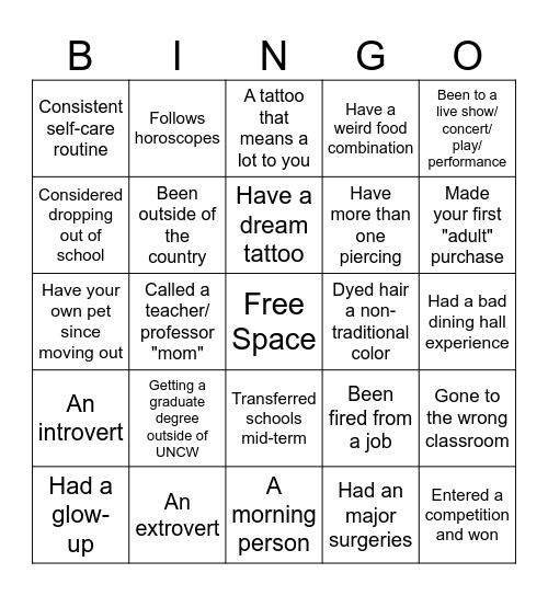 Ice-Breaker Bingo Card