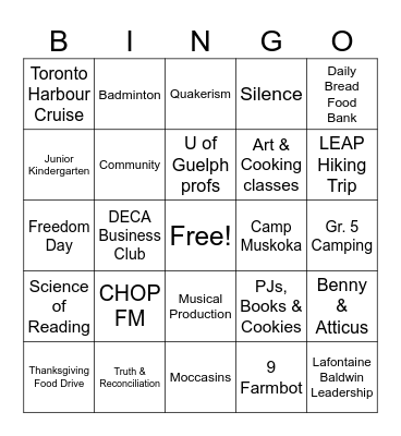 PC BINGO Card